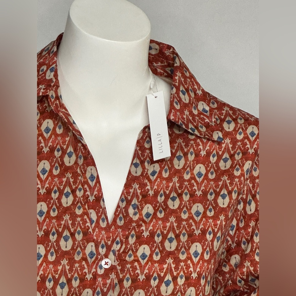 Lilla P Size S Tags On button up belted collared dress - Picture 10 of 17